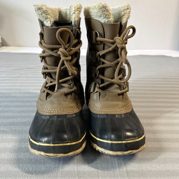 Sorel Waterproof Winter Boots Womens Size 7 Brown Black - Picture 6 of 9